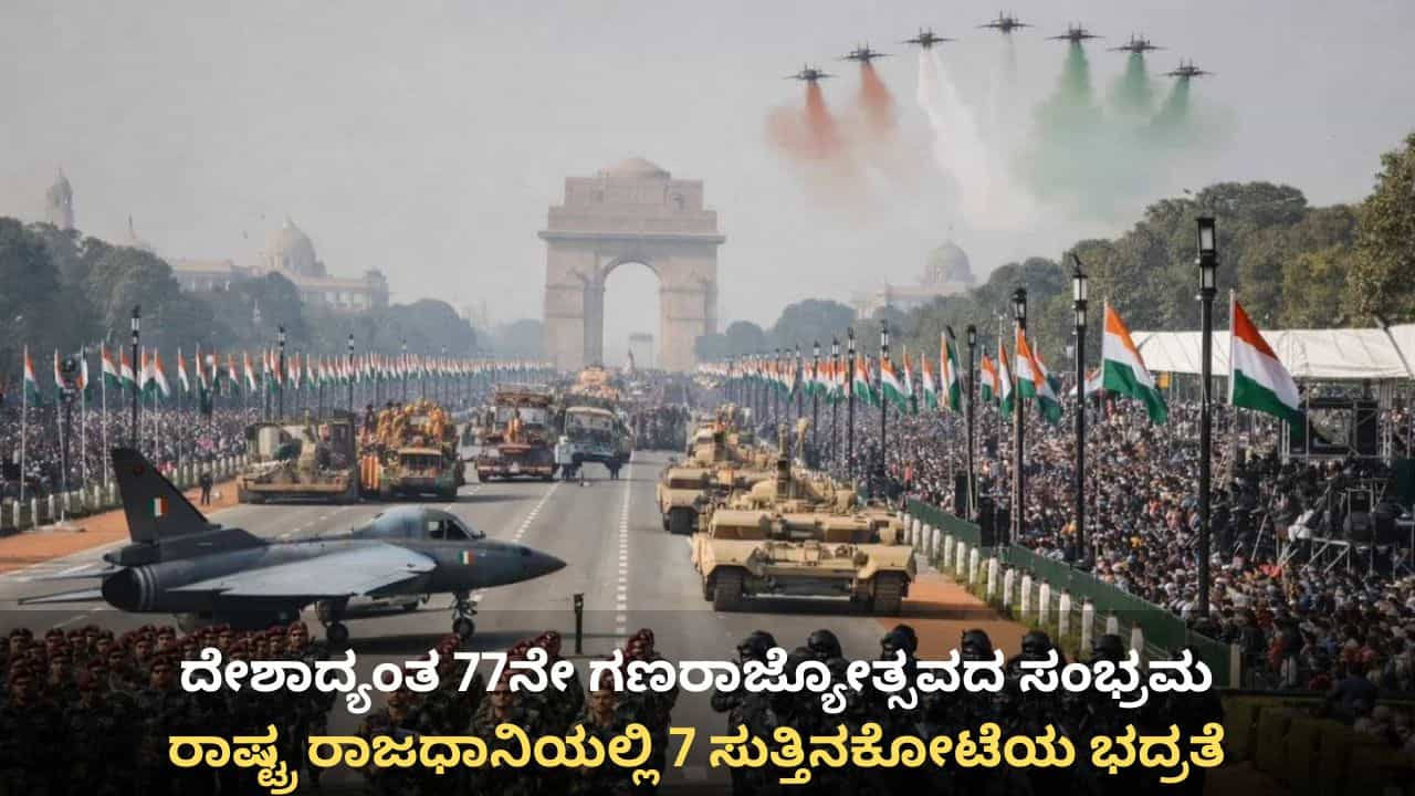 ದೇಶಾದ್ಯಂತ 77ನೇ ಗಣರಾಜ್ಯೋತ್ಸವ ಸಂಭ್ರಮ: ಈ ಬಾರಿ ಇದೆ ಹಲವು ವಿಶೇಷ! ದೆಹಲಿಯಲ್ಲಿ ಬಿಗಿ ಭದ್ರತೆ ದೇಶಾದ್ಯಂತ 77ನೇ ಗಣರಾಜ್ಯೋತ್ಸವ ಸಂಭ್ರಮ: ಈ ಬಾರಿ ಇದೆ ಹಲವು ವಿಶೇಷ! ದೆಹಲಿಯಲ್ಲಿ ಬಿಗಿ ಭದ್ರತೆ