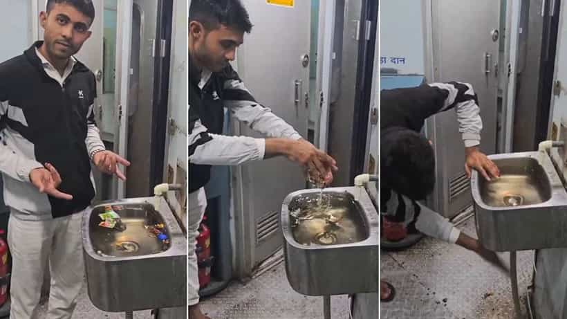 Viral Video: ರೈಲಿನ ಸಿಂಕ್ನಲ್ಲಿ ಸಿಲುಕಿದ್ದ ಕಸವನ್ನು ಕೈಯಿಂದ ತೆಗೆದ ಪ್ರಯಾಣಿಕನಿಗೆ ಭಾರಿ ಮೆಚ್ಚುಗೆ