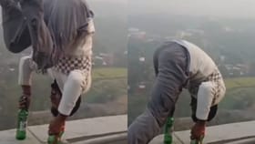 ಜಿಂದಾಲ್ ಟವರ್ ಏರಿ 282 ಅಡಿ ಎತ್ತರದಲ್ಲಿ ವ್ಯಕ್ತಿಯ ಅಪಾಯಕಾರಿ ಸಾಹಸ