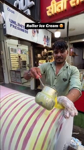 ರೋಲರ್​ ಐಸ್​ ಕ್ರೀಮ್​ ಹೇಗೆ ತಯಾರಾಗುತ್ತೆ ನೋಡಿ