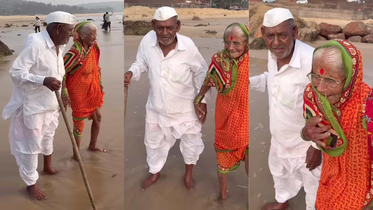 Video: ಮೊದಲ ಬಾರಿಗೆ ಕಡಲ ತೀರಕ್ಕೆ ಭೇಟಿ ನೀಡಿ ಸೌಂದರ್ಯ ಸವಿದ ವೃದ್ಧ ದಂಪತಿ