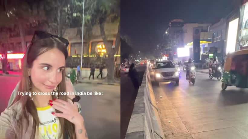 Video: ತನ್ನ ಸ್ನೇಹಿತೆಯ ಜತೆಗೆ ರಸ್ತೆ ದಾಟಲು ಹರಸಾಹಸ ಪಡುತ್ತಿರುವ ವಿದೇಶಿ ಮಹಿಳೆ