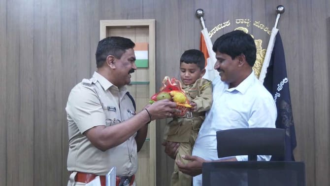 ದಾವಣಗೆರೆ: ಮೂರುವರೆ ವರ್ಷಕ್ಕೆ ಎಸ್ಪಿ ಆದ ಈ ಬಾಲಕ!
