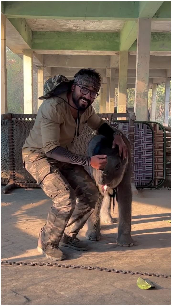 ಆನೆ ಜೊತೆ ಅಭಿಷೇಕ್ ವ್ಯಾಲೆಂಟೈನ್ಸ್ ಡೇ