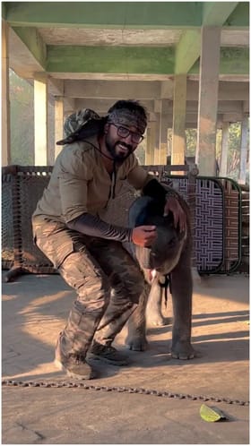 ಆನೆ ಜೊತೆ ಅಭಿಷೇಕ್ ವ್ಯಾಲೆಂಟೈನ್ಸ್ ಡೇ