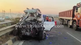 ಬೈಕ್, ಕ್ಯಾಂಟರ್ ಲಾರಿಗೆ ಕಾರು ಡಿಕ್ಕಿಯಾಗಿ ಭೀಕರ ಅಪಘಾತ: 7 ಜನ ಸಾವು