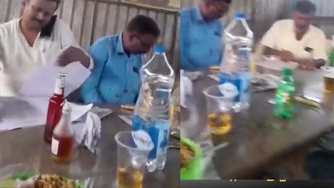 ಎಣ್ಣೆ ಪಾರ್ಟಿ ಜತೆಗೇ ಕಡತ ನಿರ್ವಹಣೆ! ಬೆಸ್ಕಾಂ ಅಧಿಕಾರಿಗಳ ವಿಡಿಯೋ ವೈರಲ್