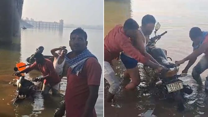 ಬೆಳಗಾವಿ ಮಲಪ್ರಭಾ ನದಿಯಲ್ಲಿ ಮೂರು ಬೈಕ್​​​ ಪತ್ತೆ: ಇದರ ಹಿಂದಿದೆ ಒಂದು ಜಾಲ