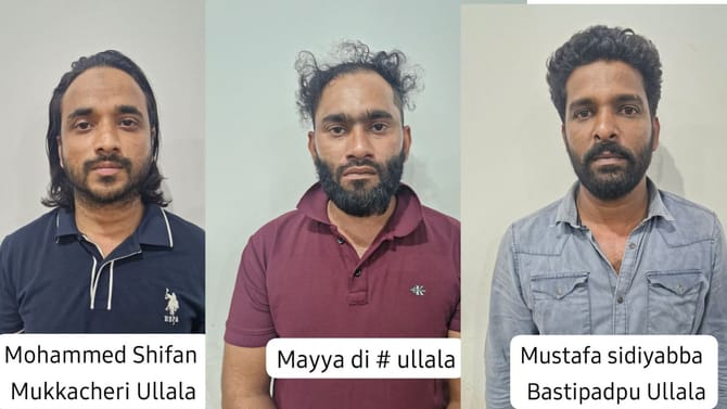 ಮಂಗಳೂರು: ಮೂವರು ಡ್ರಗ್ಸ್ ಪೆಡ್ಲರ್​​ಗಳ ಖೆಡ್ಡಾಕ್ಕೆ ಕೆಡವಿದ ಪೊಲೀಸರು