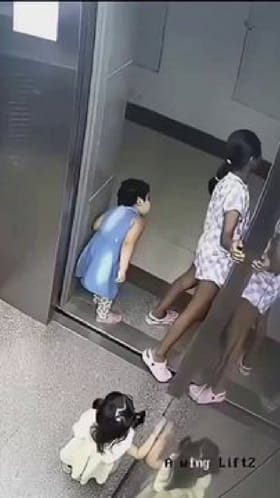 ಲಿಫ್ಟ್​ನೊಳಗೆ ಸಿಲುಕಿದ ಮಕ್ಕಳನ್ನು ಕಾಪಾಡಲು ಈ ಬಾಲಕಿ ಮಾಡಿದ ಸಾಹಸ ನೋಡಿ!