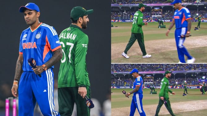 ಪಾಕ್ ನಾಯಕನೊಂದಿಗೆ ವಿಶ್ವಕಪ್​ನಲ್ಲೂ ಕೈಕುಲುಕುದ ಸೂರ್ಯ