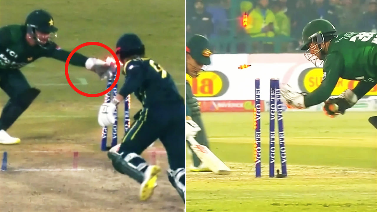 ಚೆಂಡಿಲ್ಲದೆ ಸ್ಟಂಪ್ ಔಟ್: ಪಾಕ್ ವಿಕೆಟ್ ಕೀಪರ್ನ ಮೋಸದಾಟ ಬಯಲು! ಚೆಂಡಿಲ್ಲದೆ ಸ್ಟಂಪ್ ಔಟ್: ಪಾಕ್ ವಿಕೆಟ್ ಕೀಪರ್ನ ಮೋಸದಾಟ ಬಯಲು!