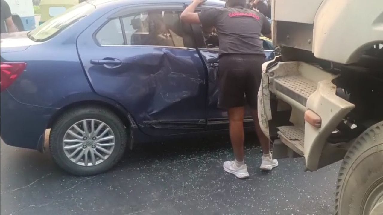 Lorry Hits Car