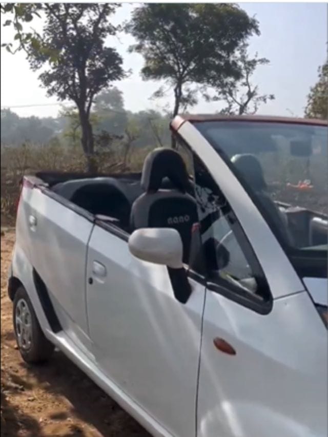 ಹಳೆಯ ನ್ಯಾನೋ ಐಷಾರಾಮಿ ಓಪನ್-ಟಾಪ್ ಕಾರನ್ನಾಗಿ ಮಾಡಿದ ವ್ಯಕ್ತಿ