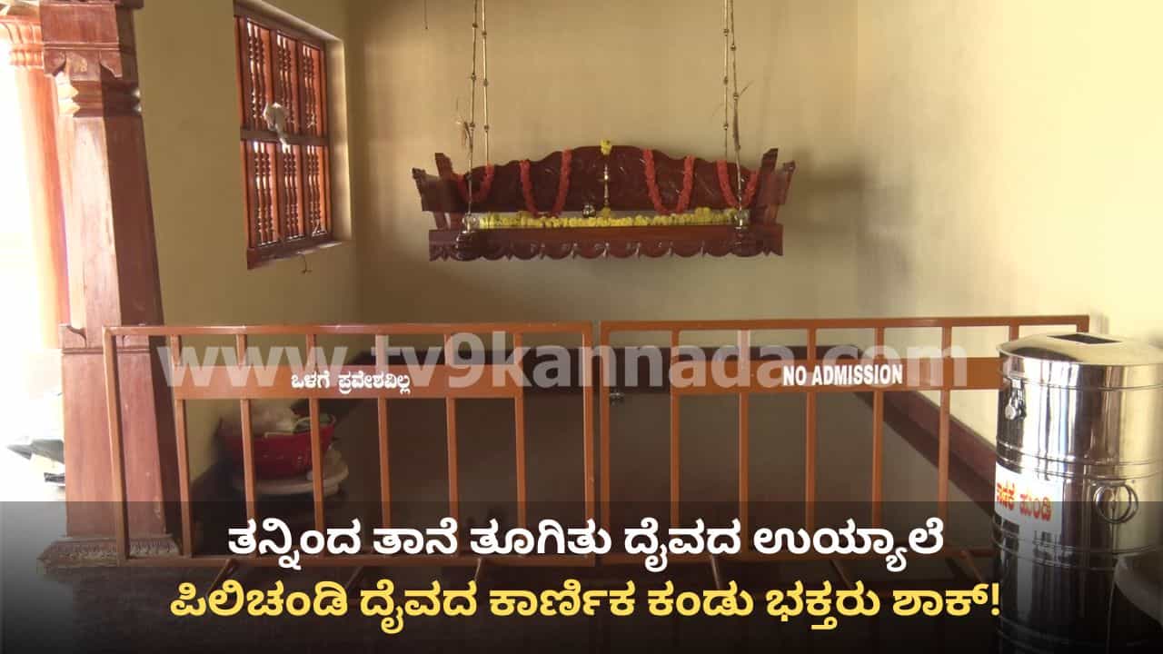 ಕರಾವಳಿಯಲ್ಲಿ ಮತ್ತೆ ಕಾರಣಿಕ ತೋರಿದ ದೈವ: ತನ್ನಿಂದ ತಾನೆ ತೂಗಿತು ಉಯ್ಯಾಲೆ! ಪಿಲಿಚಂಡಿ ಕಾರ್ಣಿಕ ಕಂಡು ಭಕ್ತರು ಶಾಕ್