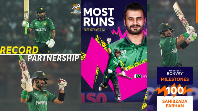 ಒಂದೇ ಪಂದ್ಯದಲ್ಲಿ 3 ವಿಶ್ವದಾಖಲೆಗಳನ್ನು ಮುರಿದ ಸಾಹಿಬ್ಜಾದಾ ಫರ್ಹಾನ್