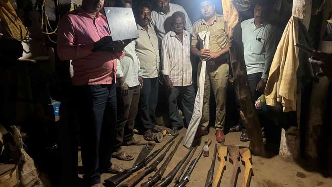 ಶಿಕಾರಿಪುರದಲ್ಲಿ ನಾಡ ಬಂದೂಕು ತಯಾರಿಕಾ ಜಾಲ ಪತ್ತೆ