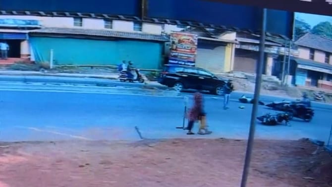 ಉಡುಪಿಯ ಹಿರಿಯಡ್ಕದಲ್ಲಿ ಭೀಕರ ಅಪಘಾತ: ಎದೆ ಝಲ್​​ ಎನಿಸುತ್ತೆ ಈ ದೃಶ್ಯ