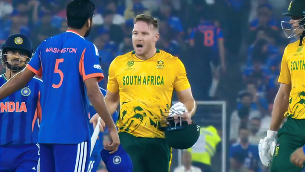 ಓಡ್ತಿರೋದು ನೋಡಿ... ಸುಂದರ್-ಮಿಲ್ಲರ್ ನಡುವೆ ಮಾತಿನ ಚಕಮಕಿ