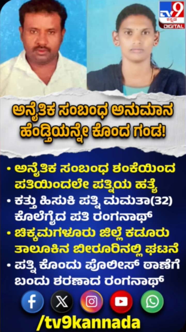 ಅನೈತಿಕ ಸಂಬಂಧ ಶಂಕೆ: ಪತಿಯಿಂದಲೇ ಪತ್ನಿಯ ಹತ್ಯೆ
