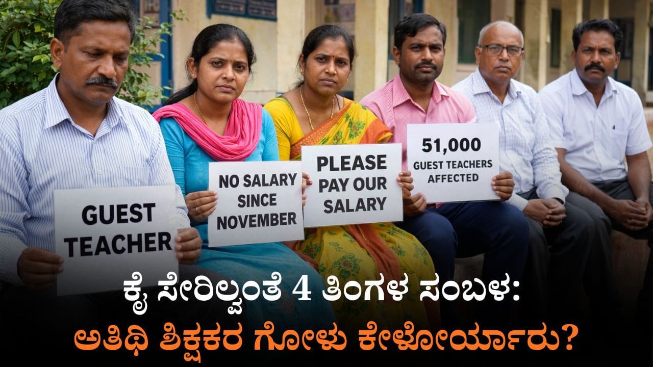 ಅತಿಥಿ ಶಿಕ್ಷಕರನ್ನ ಮರೆತ ಸರ್ಕಾರ: ಕಳೆದ ನಾಲ್ಕು ತಿಂಗಳಿನಿಂದ ಬಂದಿಲ್ವಂತೆ ಸಂಬಳ!