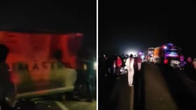 ಸಿಎಂ ಕಾರ್ಯಕ್ರಮದಿಂದ ಹಿಂದಿರುಗುತ್ತಿದ್ದ ಬಸ್ ಅಪಘಾತ