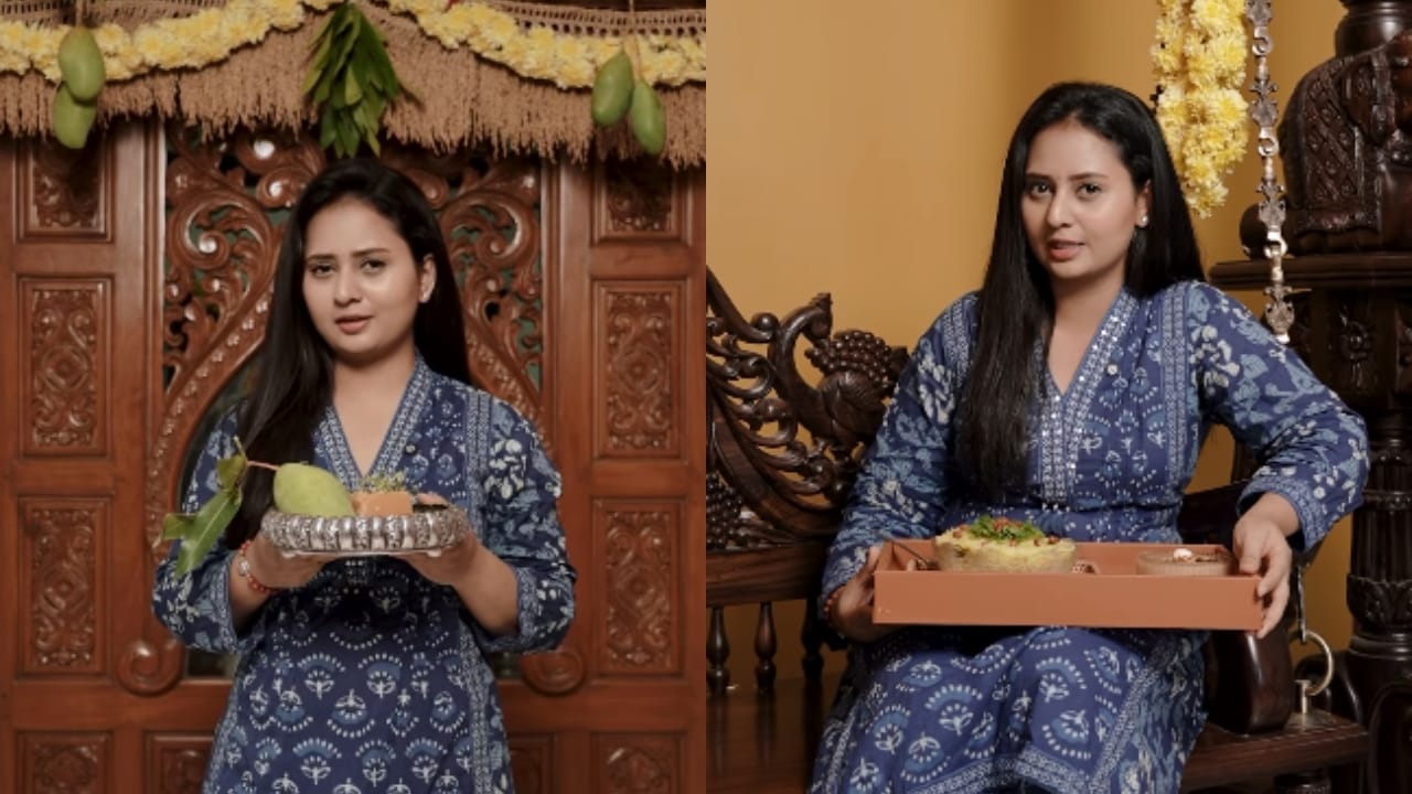 ನಟಿ ಅಮೂಲ್ಯ ಸಹ ಕುಟುಂಬದ ಜೊತೆಗೆ ಯುಗಾದಿ ಆಚರಿಸಿದ್ದಾರೆ. ವಿಶೇಷವೆಂದರೆ ಯುಗಾದಿ ಹಬ್ಬಕ್ಕೆ ಮಾಡುವ ಮಾವಿನಕಾಯಿ ಚಿತ್ರಾನ್ನದ ರೆಸಿಪಿ ವಿಡಿಯೋವನ್ನು ಸಹ ಅವರು ಇನ್​​ಸ್ಟಾಗ್ರಾಂನಲ್ಲಿ ಹಂಚಿಕೊಂಡಿದ್ದರು.