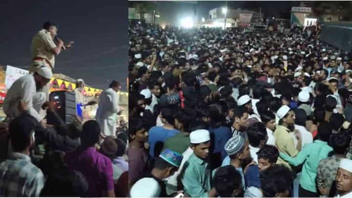 ಮೌಲ್ವಿ ಮೇಲೆ ಹಿಂದೂ ಯುವಕರ ಹಲ್ಲೆ: ಸಾವಿರಾರು ಮುಸ್ಲಿಮರಿಂದ ಬೃಹತ್ ಪ್ರತಿಭಟನೆ, ಪೊಲೀಸ್ ಠಾಣೆಗೆ ಮುತ್ತಿಗೆ ಯತ್ನ ಮೌಲ್ವಿ ಮೇಲೆ ಹಿಂದೂ ಯುವಕರ ಹಲ್ಲೆ: ಸಾವಿರಾರು ಮುಸ್ಲಿಮರಿಂದ ಬೃಹತ್ ಪ್ರತಿಭಟನೆ, ಪೊಲೀಸ್ ಠಾಣೆಗೆ ಮುತ್ತಿಗೆ ಯತ್ನ