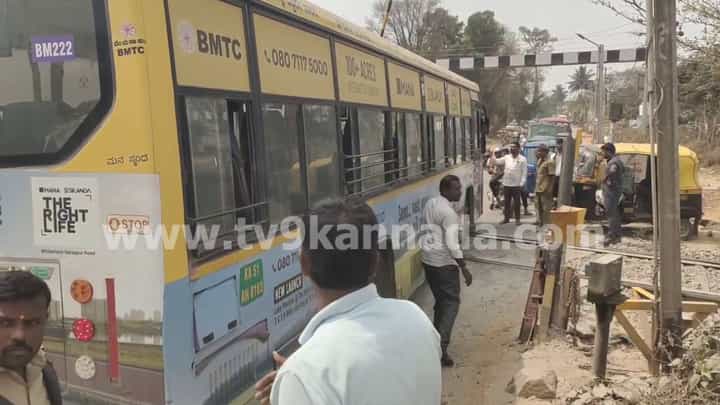 ಆನೇಕಲ್: ರೈಲು ಹಳಿಯ ಮೇಲೆಯೇ ಕೆಟ್ಟು ನಿಂತ ಬಿಎಂಟಿಸಿ ಬಸ್, ಆಮೇಲೇನಾಯ್ತು ನೋಡಿ ಆನೇಕಲ್: ರೈಲು ಹಳಿಯ ಮೇಲೆಯೇ ಕೆಟ್ಟು ನಿಂತ ಬಿಎಂಟಿಸಿ ಬಸ್, ಆಮೇಲೇನಾಯ್ತು ನೋಡಿ