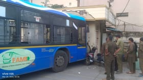 ಸಂಚಾರ ನಿಯಂತ್ರಕರ ಕೊಠಡಿಗೇ ನುಗ್ಗಿದ BMTC ಬಸ್! ವಿಡಿಯೋ ನೋಡಿ