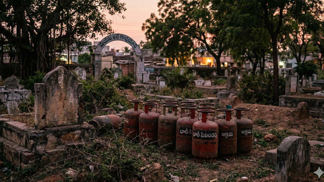 ಸ್ಮಶಾನದಲ್ಲಿ ಸಿಲಿಂಡರ್ ದಂಧೆ