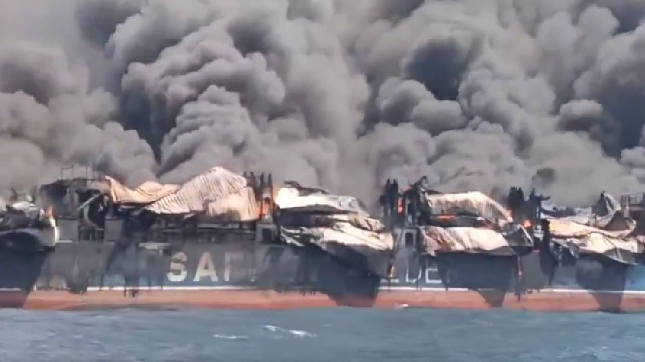 ವಿಡಿಯೋ: ಅನುಮತಿ ಇಲ್ಲದೆ ಹಾರ್ಮುಜ್ ಮೂಲಕ ಹೋದ ತೈಲ ಟ್ಯಾಂಕರ್‌ಗೆ ಬೆಂಕಿ