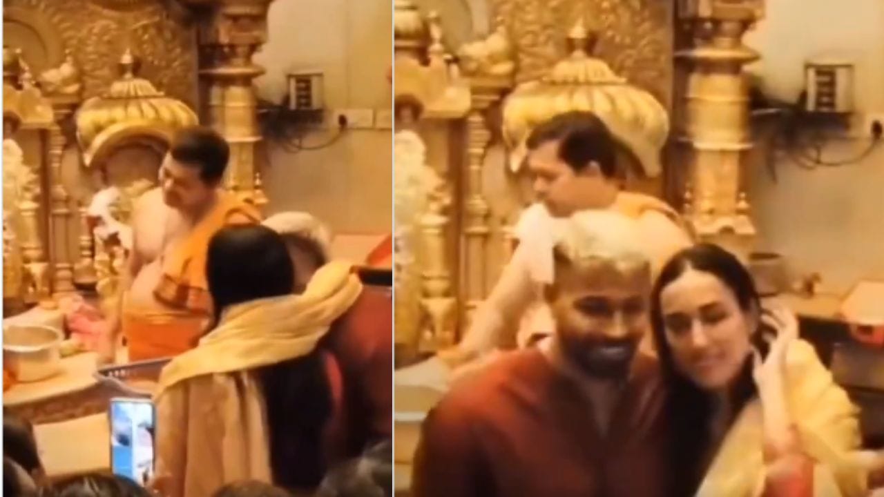 ಈ ಪೂಜೆ ನಿನಗಾಗಿ ಗೆಳೆಯ: ಸಿದ್ಧಿವಿನಾಯಕನ ಮುಂದೆ ಒಂದೇ ಶಾಲು ಹಂಚಿಕೊಂಡು ಪಾಂಡ್ಯ-ಮಾಹಿಕಾ