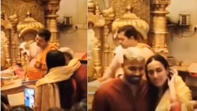 ಸಿದ್ಧಿವಿನಾಯಕನ ಮುಂದೆ ಒಂದೇ ಶಾಲು ಹಂಚಿಕೊಂಡು ಪಾಂಡ್ಯ-ಮಾಹಿಕಾ