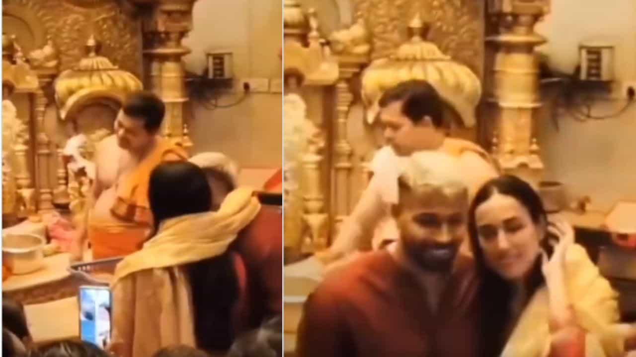 ಈ ಪೂಜೆ ನಿನಗಾಗಿ ಗೆಳೆಯ: ಸಿದ್ಧಿವಿನಾಯಕನ ಮುಂದೆ ಒಂದೇ ಶಾಲು ಹಂಚಿಕೊಂಡ ಪಾಂಡ್ಯ-ಮಾಹಿಕಾ