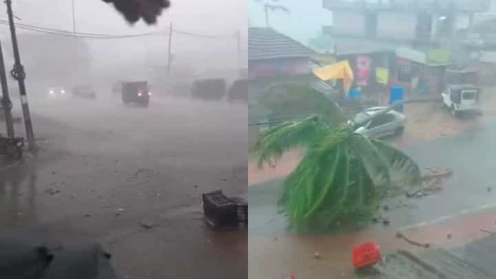 ಬಿರುಗಾಳಿ ಸಹಿತ ವರುಣಾರ್ಭಟಕ್ಕೆ ನಲುಗಿದ ಮಲೆನಾಡು! ಬಿರುಗಾಳಿ ಸಹಿತ ವರುಣಾರ್ಭಟಕ್ಕೆ ನಲುಗಿದ ಮಲೆನಾಡು!