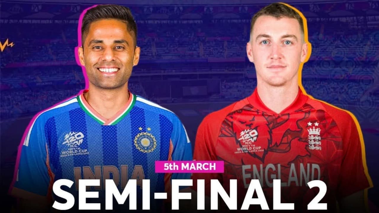 ಮಾರ್ಚ್ 5 ರಂದು ಜರುಗಲಿರುವ ಎರಡನೇ ಸೆಮಿಫೈನಲ್ ಪಂದ್ಯದಲ್ಲಿ ಭಾರತ ಮತ್ತು ಇಂಗ್ಲೆಂಡ್ ತಂಡಗಳು ಮುಖಾಮುಖಿಯಾಗಲಿದೆ. ಮುಂಬೈನ ವಾಂಖೆಡೆ ಸ್ಟೇಡಿಯಂನಲ್ಲಿ ನಡೆಯಲಿರುವ ಈ ಪಂದ್ಯದಲ್ಲಿ ಜಯಗಳಿಸುವ ತಂಡ ಟಿ20 ವಿಶ್ವಕಪ್​ನ ಫೈನಲ್​ಗೇರಲಿದೆ.