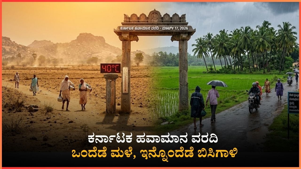 ಕರ್ನಾಟಕ ಹವಾಮಾನ ವರದಿ: ಬೆಂಗಳೂರು ಸೇರಿ 17 ಜಿಲ್ಲೆಗಳಲ್ಲಿ ಮಳೆ ಮುನ್ಸೂಚನೆ, ಈ ಭಾಗದಲ್ಲಿ ಮಾತ್ರ ಬಿಸಿಗಾಳಿ