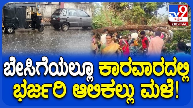 ಬಿರು ಬೇಸಿಗೆಯಲ್ಲೂ ಕಾರವಾರದಲ್ಲಿ ಭರ್ಜರಿ ಆಲಿಕಲ್ಲು ಮಳೆ!