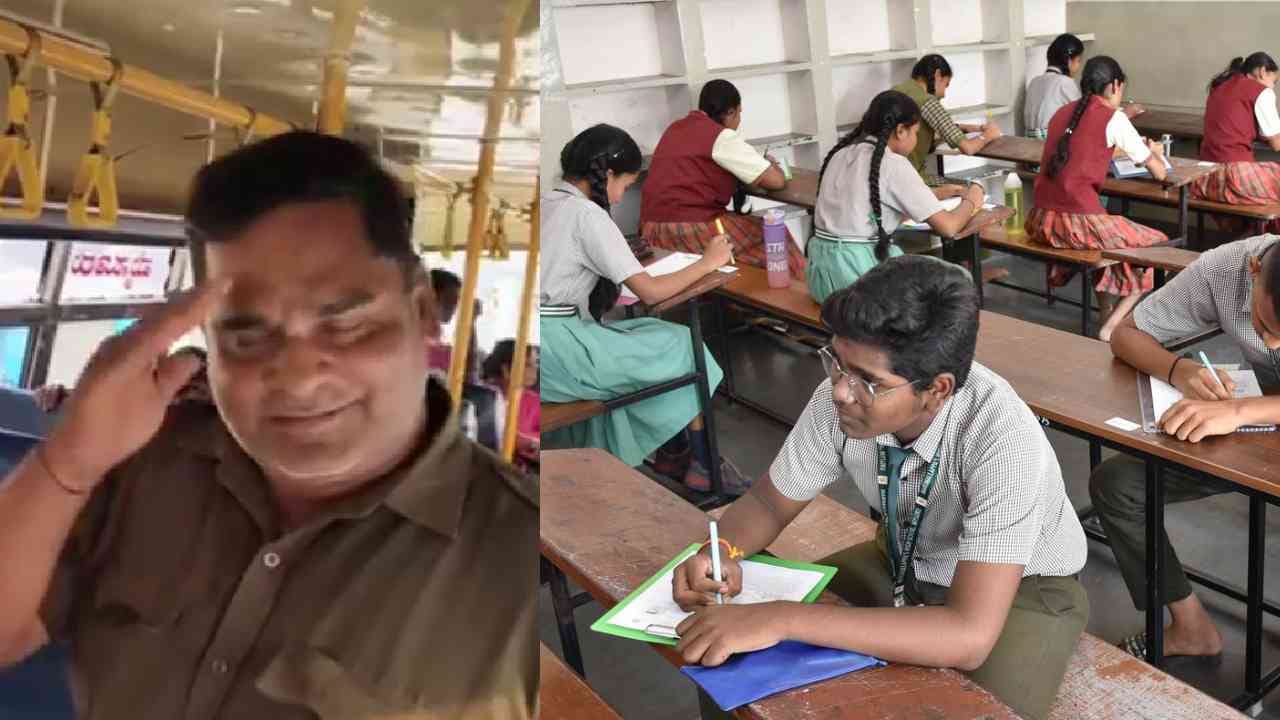 SSLC ಪರೀಕ್ಷೆ ಬರೆಯುವ ಮಕ್ಕಳಿಗೆ ಮಿಡಿದ ಕಂಡಕ್ಟರ್​​ ಮನ, ವಿಡಿಯೋ ವೈರಲ್