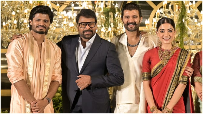 ರಶ್ಮಿಕಾ, ವಿಜಯ್ ಆರತಕ್ಷತೆ: ನವದಂಪತಿಗೆ ಆಶೀರ್ವಾದ ಮಾಡಿದ ಚಿರಂಜೀವಿ