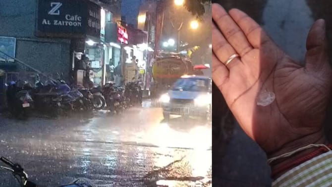 ಬೆಂಗಳೂರಿಗೆ ಎಂಟ್ರಿಕೊಟ್ಟ ಮಳೆ: ಆಲಿಕಲ್ಲು ಮಳೆ ಕಂಡು ಸಿಟಿ ಮಂದಿ ಖುಷ್