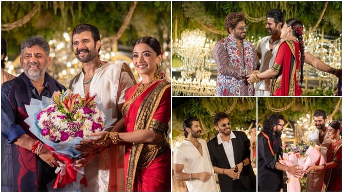 ರಶ್ಮಿಕಾ, ವಿಜಯ್ ಆರತಕ್ಷತೆಯಲ್ಲಿ ಡಿಕೆಶಿ, ರಾಮ್ ಚರಣ್, ಅಲ್ಲು ಅರ್ಜುನ್