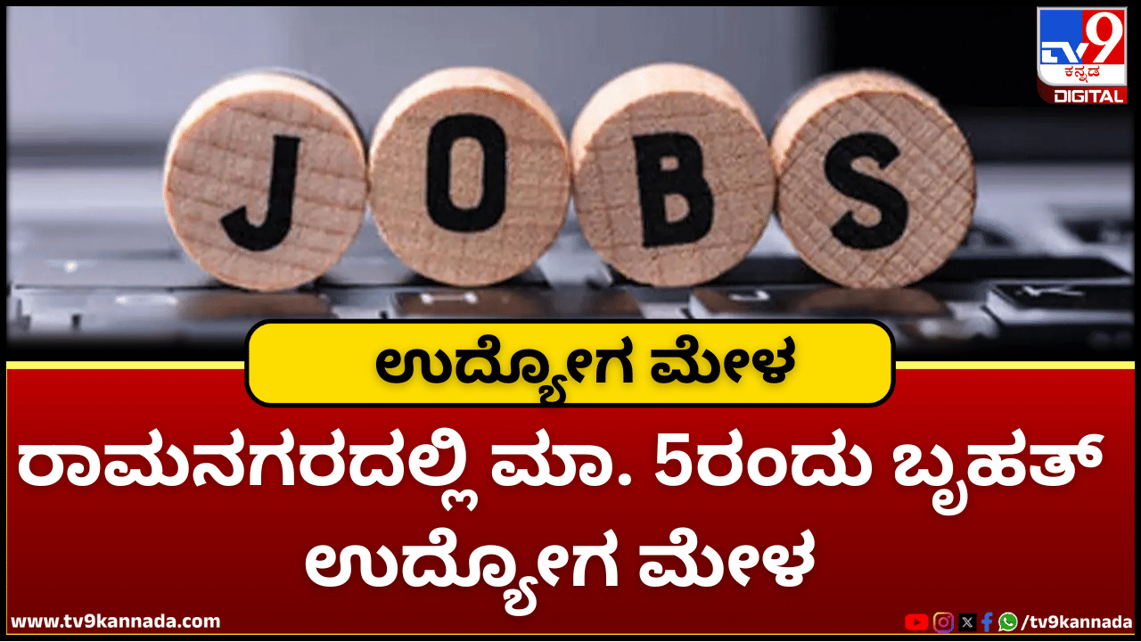 Mega Job Fair: ರಾಮನಗರದಲ್ಲಿ ಮಾ. 5ರಂದು ಬೃಹತ್ ಉದ್ಯೋಗ ಮೇಳ; ಉದ್ಯೋಗಾಕಾಂಕ್ಷಿಗಳಿಗೆ ಸುವರ್ಣಾವಕಾಶ Mega Job Fair: ರಾಮನಗರದಲ್ಲಿ ಮಾ. 5ರಂದು ಬೃಹತ್ ಉದ್ಯೋಗ ಮೇಳ; ಉದ್ಯೋಗಾಕಾಂಕ್ಷಿಗಳಿಗೆ ಸುವರ್ಣಾವಕಾಶ