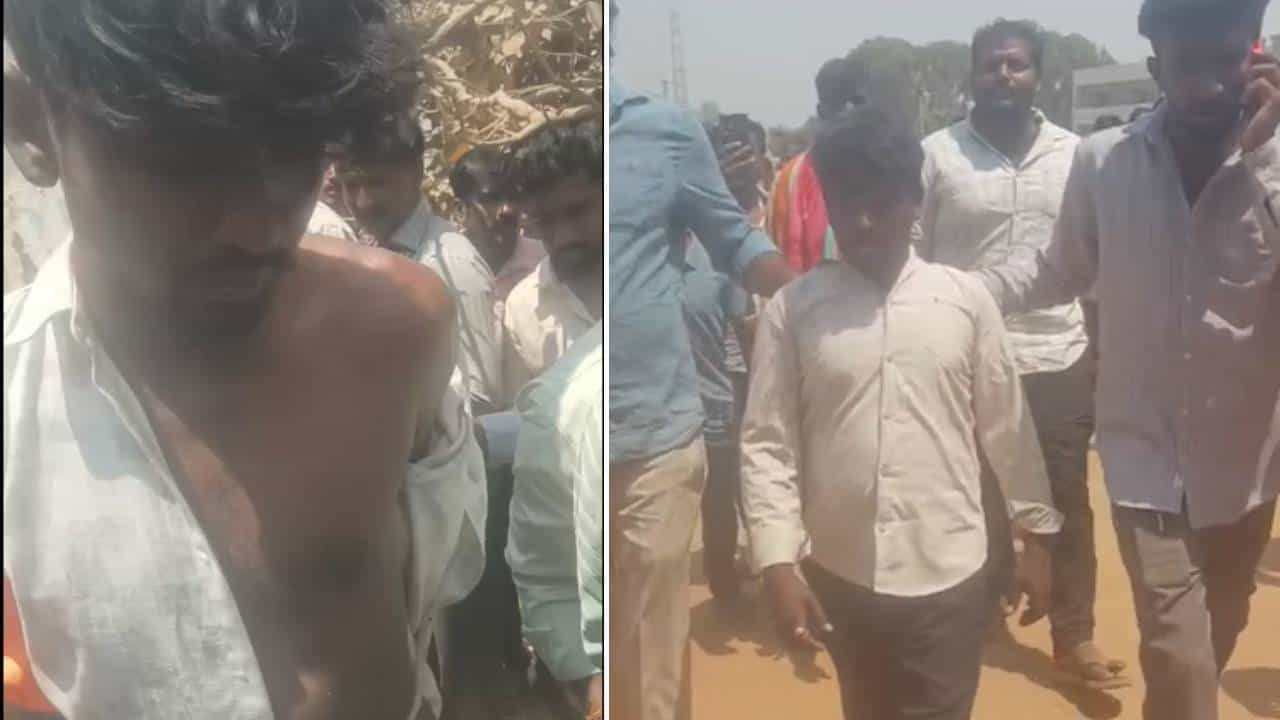 ಕಾರಿನಲ್ಲಿದ್ದ ಹಣದ ಬ್ಯಾಗ್ ಎಗರಿಸಿ ಪರಾರಿಯಾಗುವಷ್ಟರಲ್ಲಿ ಸಿಕ್ಕಿಬಿದ್ದ ಕಳ್ಳರು: ಕಂಬಕ್ಕೆ ಕಟ್ಟಿಹಾಕಿ ಸ್ಥಳೀಯರಿಂದ ಥಳಿತ ಕಾರಿನಲ್ಲಿದ್ದ ಹಣದ ಬ್ಯಾಗ್ ಎಗರಿಸಿ ಪರಾರಿಯಾಗುವಷ್ಟರಲ್ಲಿ ಸಿಕ್ಕಿಬಿದ್ದ ಕಳ್ಳರು: ಕಂಬಕ್ಕೆ ಕಟ್ಟಿಹಾಕಿ ಸ್ಥಳೀಯರಿಂದ ಥಳಿತ
