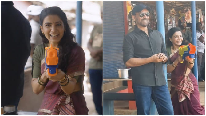 ಶಿವಮೊಗ್ಗದ ಹೊಸನಗರದಲ್ಲಿ ಸಮಂತಾ ಹೋಳಿ: ಗಂಡನ ಜೊತೆ ಸಂಭ್ರಮ