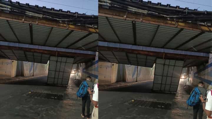 ಶೇಷಾದ್ರಿಪುರಂ ರೈಲ್ವೆ ಅಂಡರ್ಪಾಸ್ನಲ್ಲಿ ಕಳಚಿ ಬಿದ್ದ ಬೃಹತ್ ತಗಡಿನ ಶೀಟ್: ತಪ್ಪಿದ ಭಾರೀ ಅನಾಹುತ ಶೇಷಾದ್ರಿಪುರಂ ರೈಲ್ವೆ ಅಂಡರ್ಪಾಸ್ನಲ್ಲಿ ಕಳಚಿ ಬಿದ್ದ ಬೃಹತ್ ತಗಡಿನ ಶೀಟ್: ತಪ್ಪಿದ ಭಾರೀ ಅನಾಹುತ