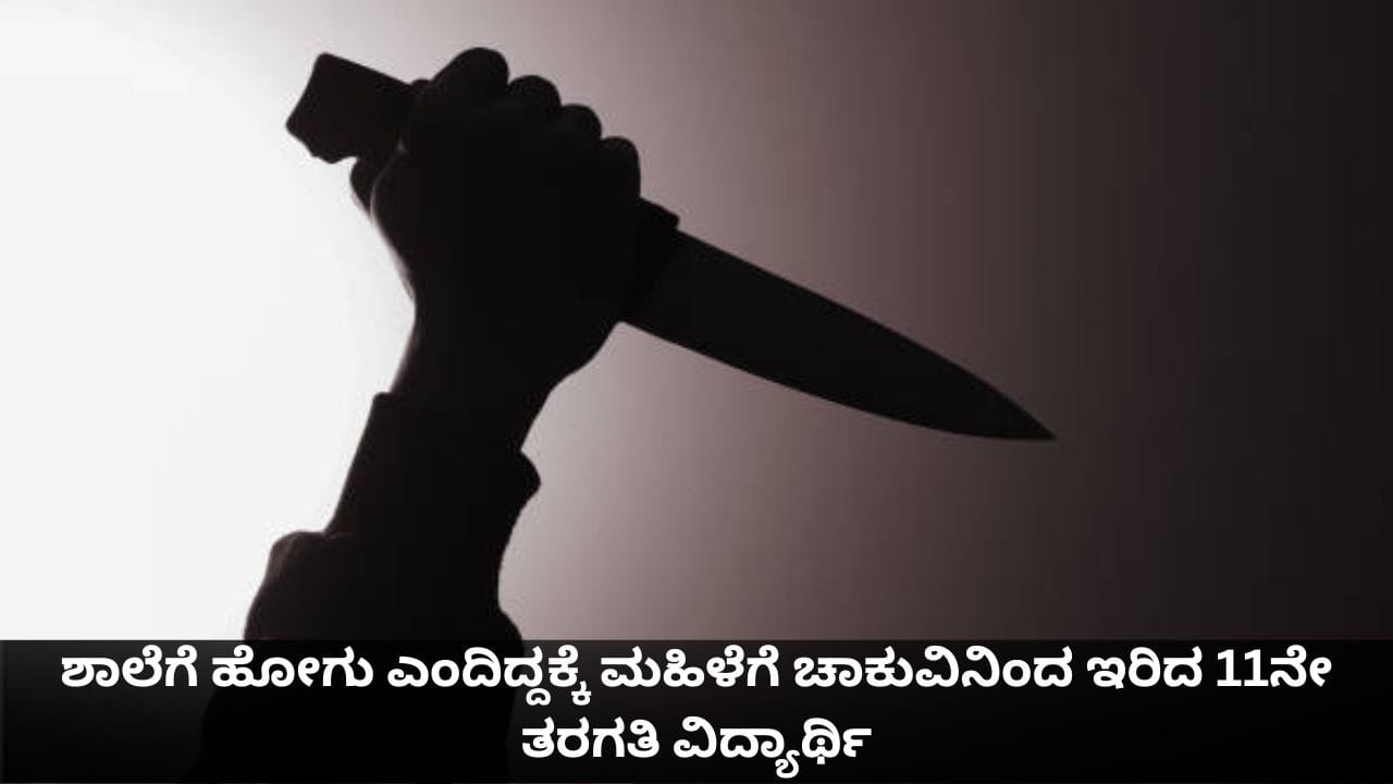 ಶಾಲೆಗೆ ಹೋಗು ಎಂದಿದ್ದಕ್ಕೆ ಮಹಿಳೆಗೆ ಚಾಕುವಿನಿಂದ ಇರಿದ 11ನೇ ತರಗತಿ ವಿದ್ಯಾರ್ಥಿ