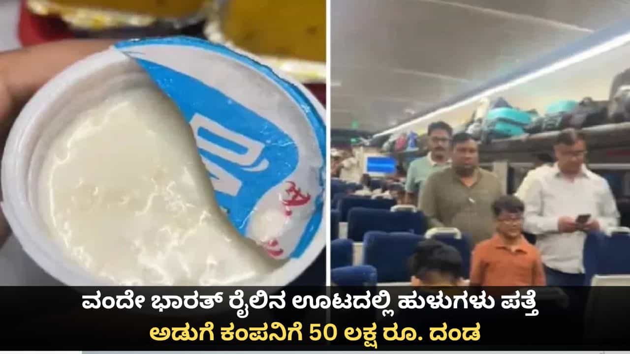 ವಂದೇ ಭಾರತ್ ರೈಲಿನ ಊಟದಲ್ಲಿ ಹುಳುಗಳು ಪತ್ತೆ; ಅಡುಗೆ ಕಂಪನಿಗೆ 50 ಲಕ್ಷ ರೂ. ದಂಡ