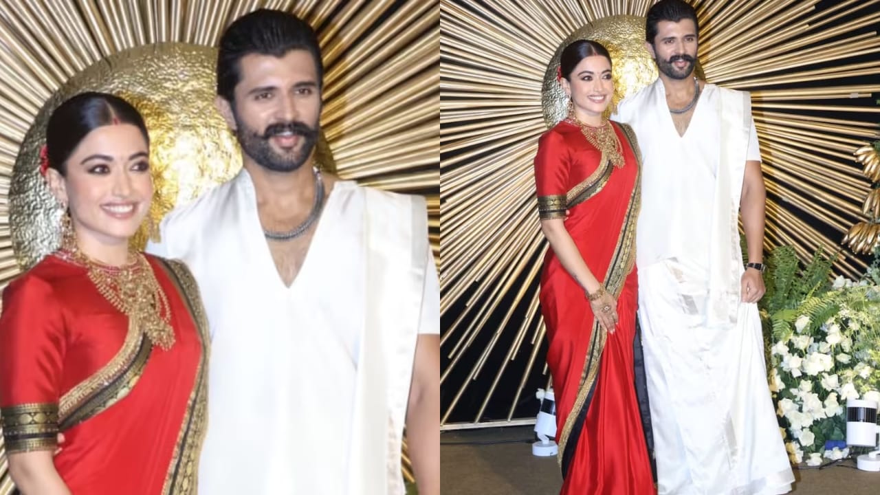 ಆರತಕ್ಷತೆಯಲ್ಲೂ ವಿಶೇಷ ಉಡುಗೆ ಧರಿಸಿ ಕಂಗೊಳಿಸಿದ ರಶ್ಮಿಕಾ-ವಿಜಯ್: ವಿಶೇಷತೆಯೇನು? ಆರತಕ್ಷತೆಯಲ್ಲೂ ವಿಶೇಷ ಉಡುಗೆ ಧರಿಸಿ ಕಂಗೊಳಿಸಿದ ರಶ್ಮಿಕಾ-ವಿಜಯ್: ವಿಶೇಷತೆಯೇನು?